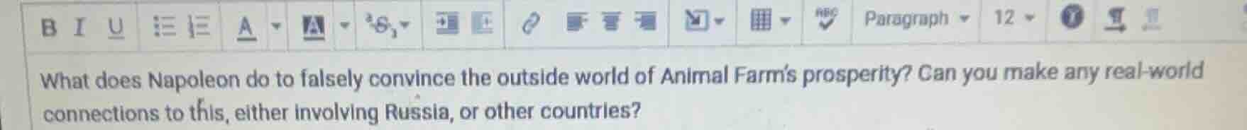 what does napoleon do to falsely convince the outside world of animal f…