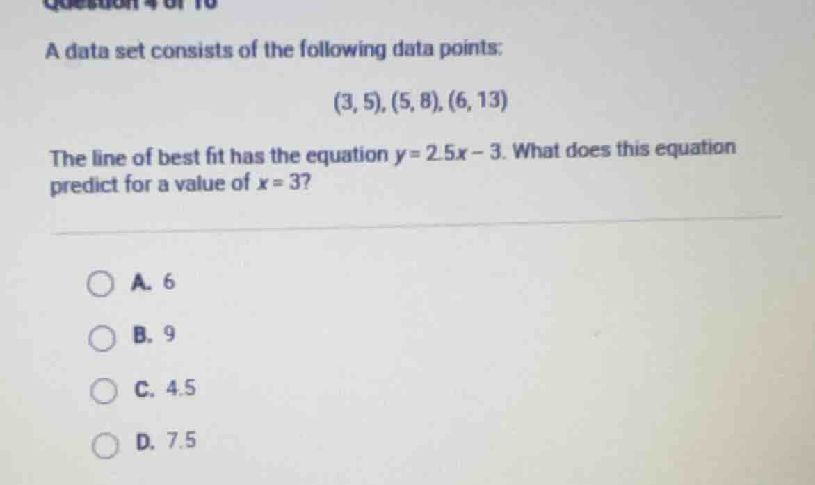 a data set consists of the following data points:$(3, 5), (5, 8), (6, 1…