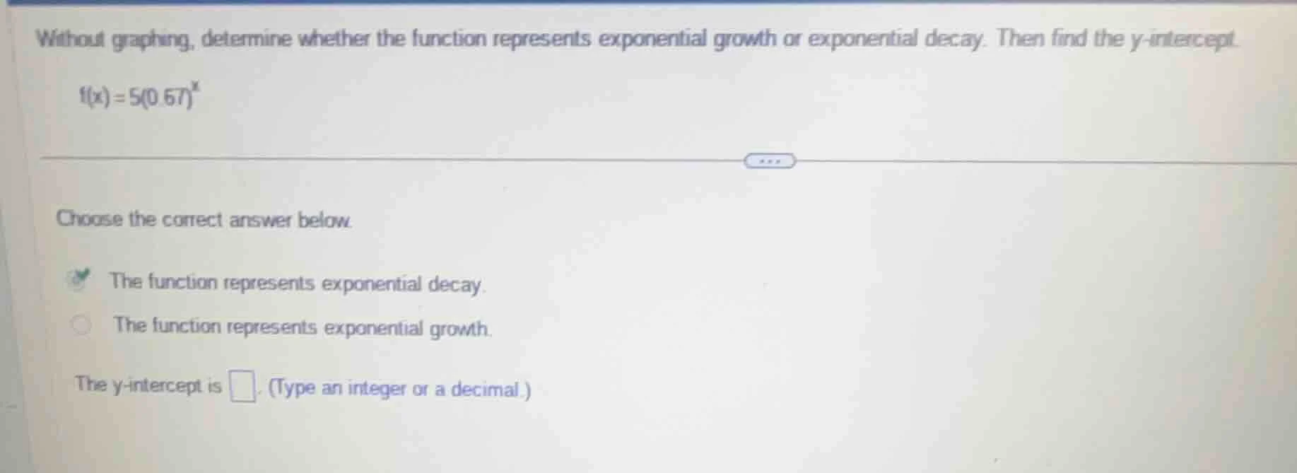 without graphing, determine whether the function represents exponential…