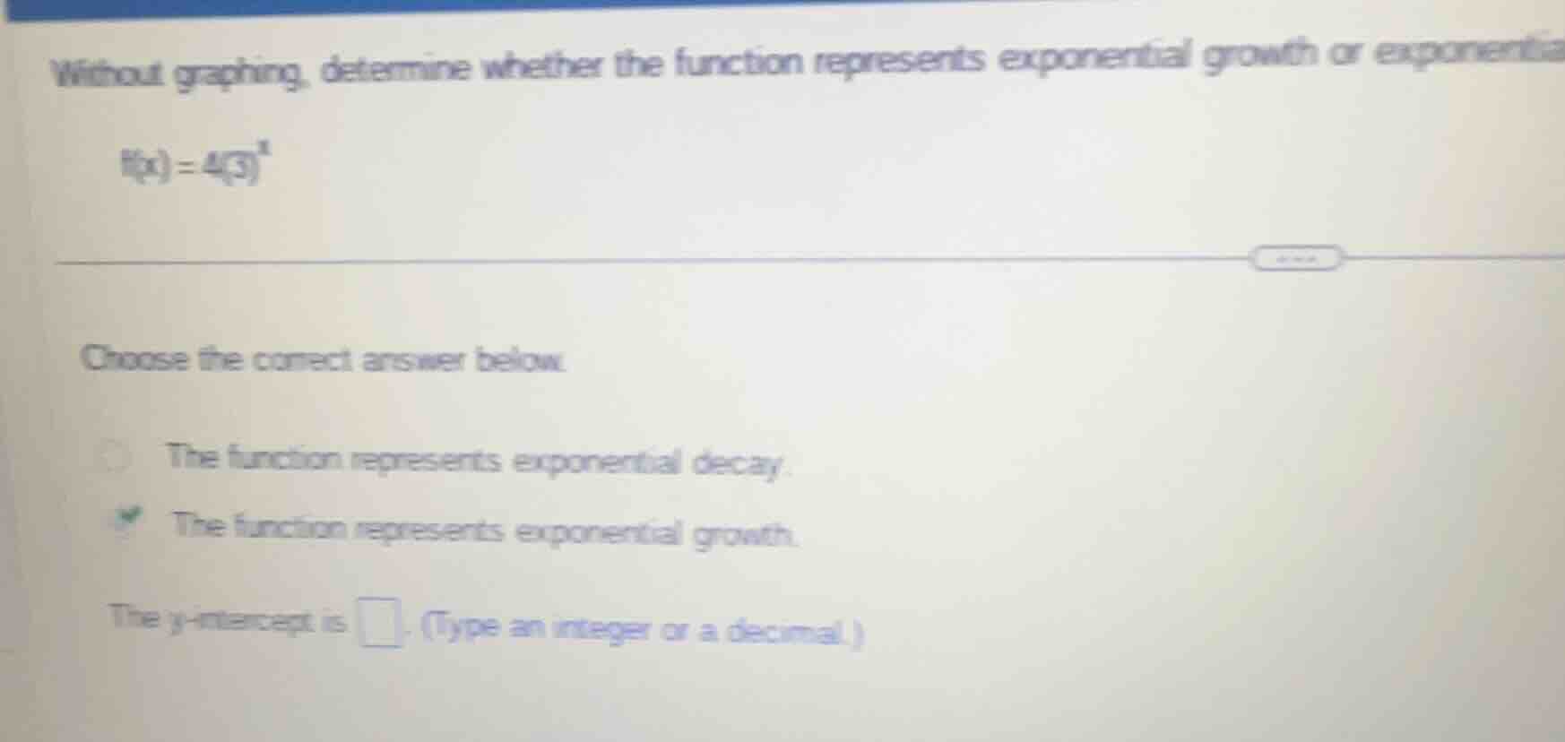 without graphing, determine whether the function represents exponential…