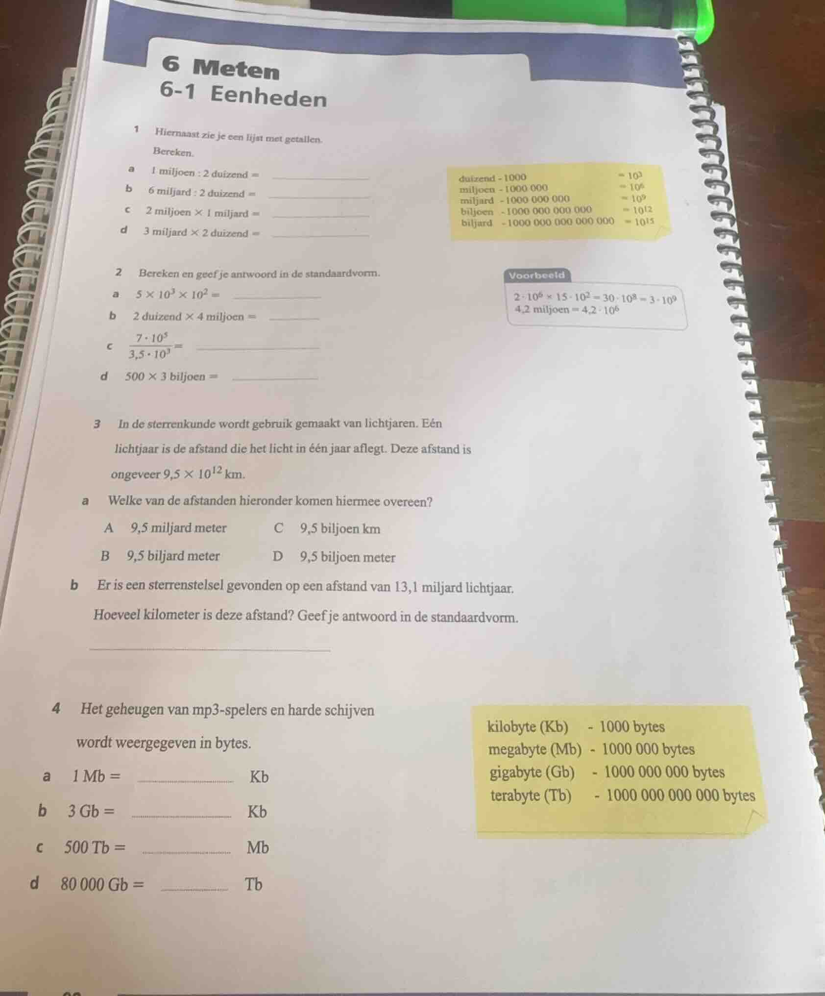 6 meten 6-1 eenheden 1 hiernaast zie je een lijst met getallen. bereken…
