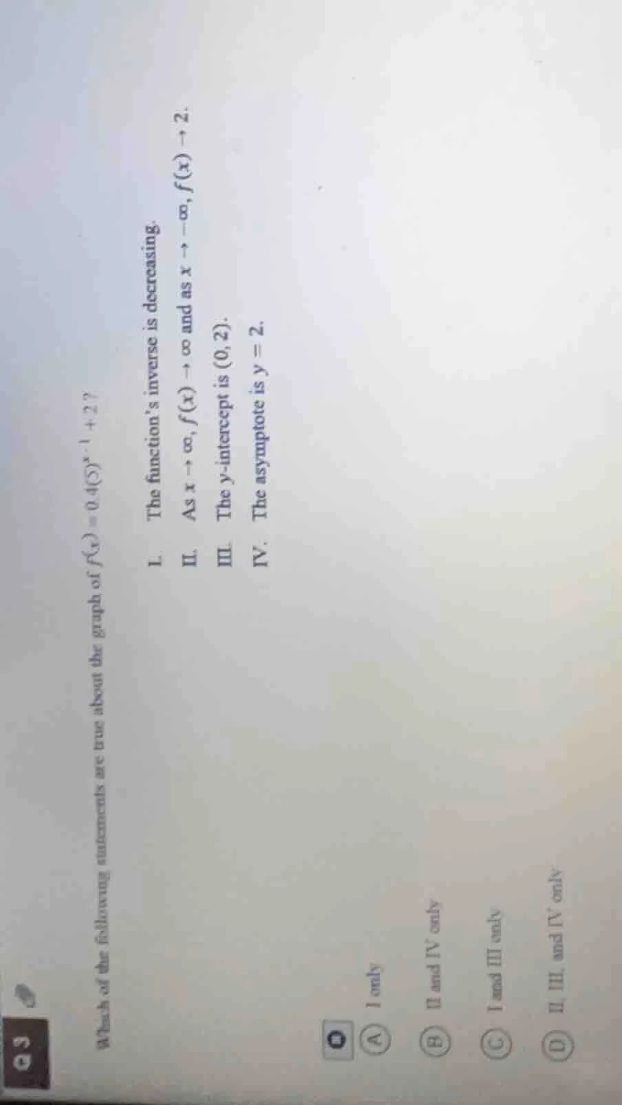 q 3 which of the following statements are true about the graph of $f(x)…