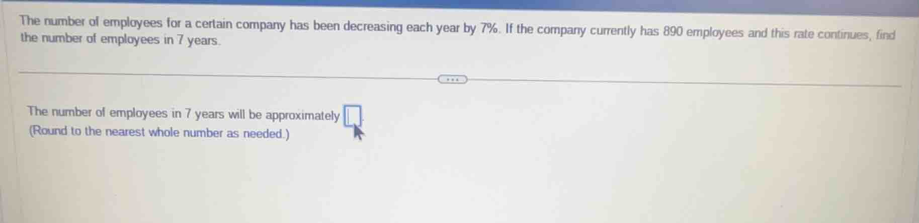 the number of employees for a certain company has been decreasing each …