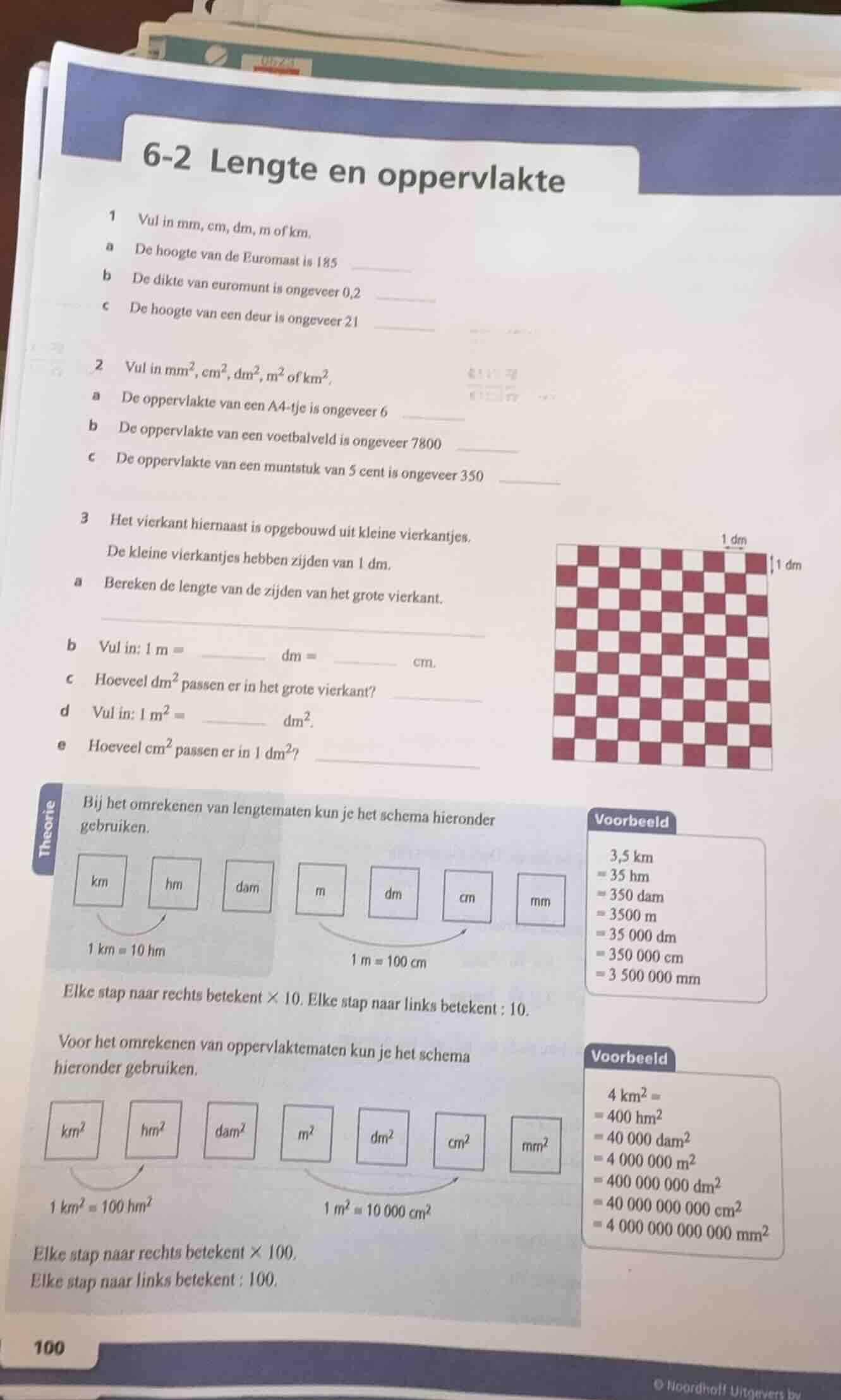 6-2 lengte en oppervlakte 1 vul in mm, cm, dm, m of km. a de hoogte van…