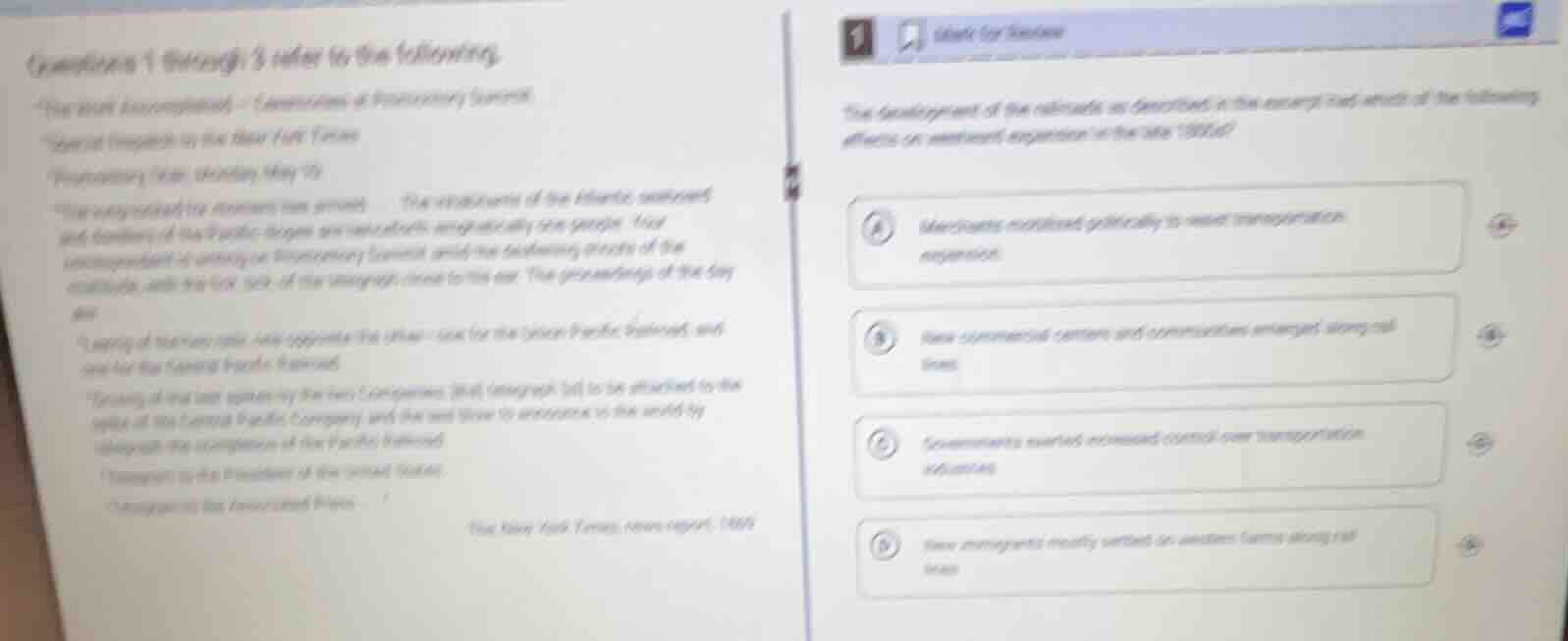 questions 1 through 3 refer to the following.\the work accomplished - c…