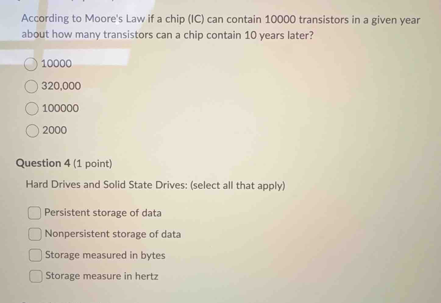 according to moores law if a chip (ic) can contain 10000 transistors in…