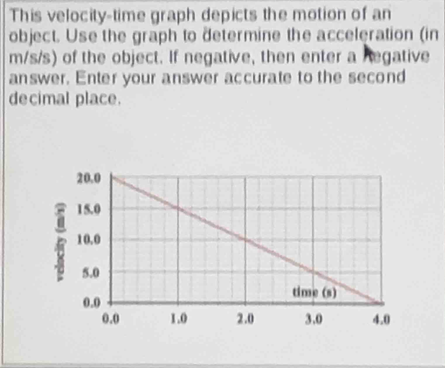 this velocity-time graph depicts the motion of an object. use the graph…