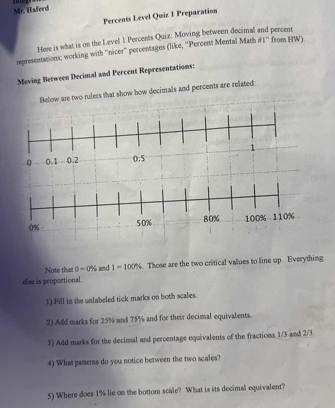 mr. haferd percents level quiz 1 preparation here is what is on the lev…