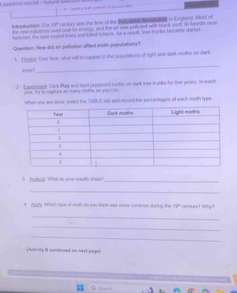 cameron magee - natural selectionintroduction: the 19th century was the…