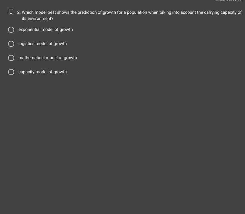 2. which model best shows the prediction of growth for a population whe…