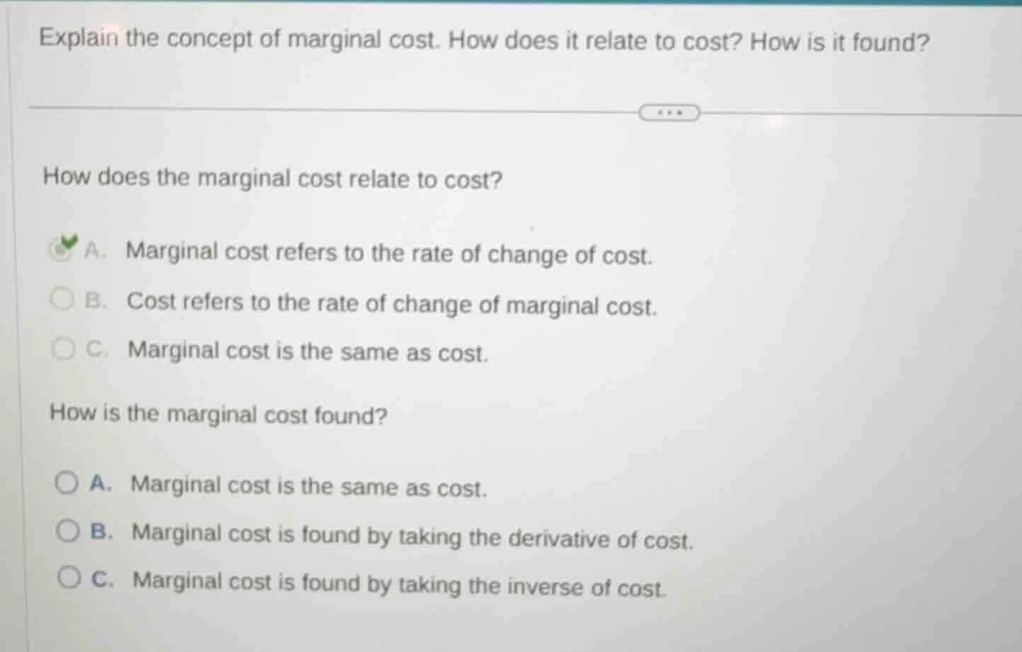 explain the concept of marginal cost. how does it relate to cost? how i…