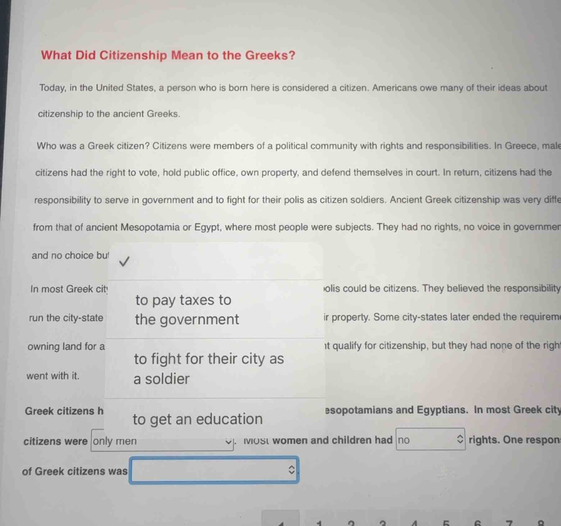 what did citizenship mean to the greeks? today, in the united states, a…