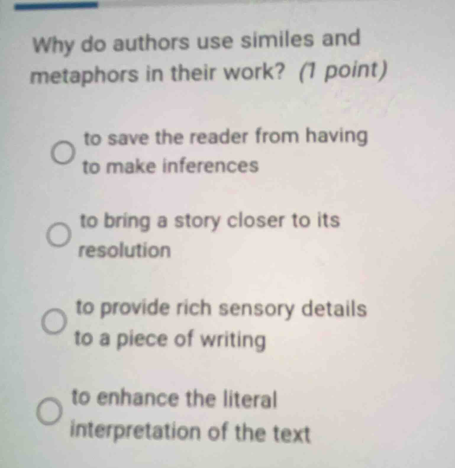 why do authors use similes and metaphors in their work? (1 point) to sa…