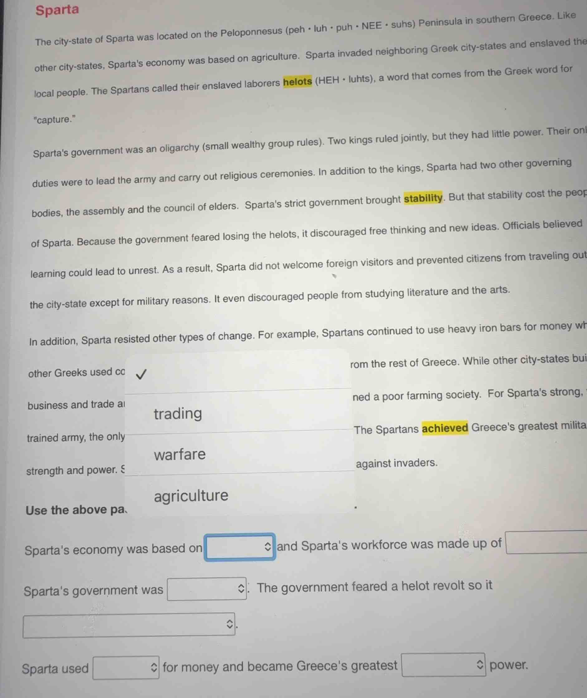 sparta the city-state of sparta was located on the peloponnesus (peh · …