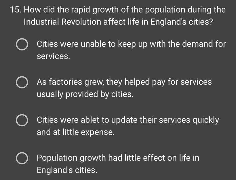 15. how did the rapid growth of the population during the industrial re…