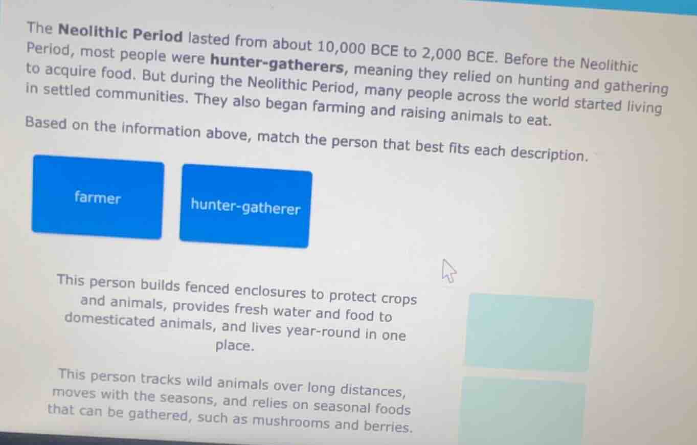 the neolithic period lasted from about 10,000 bce to 2,000 bce. before …