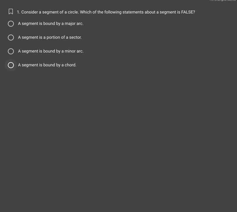 1. consider a segment of a circle. which of the following statements ab…