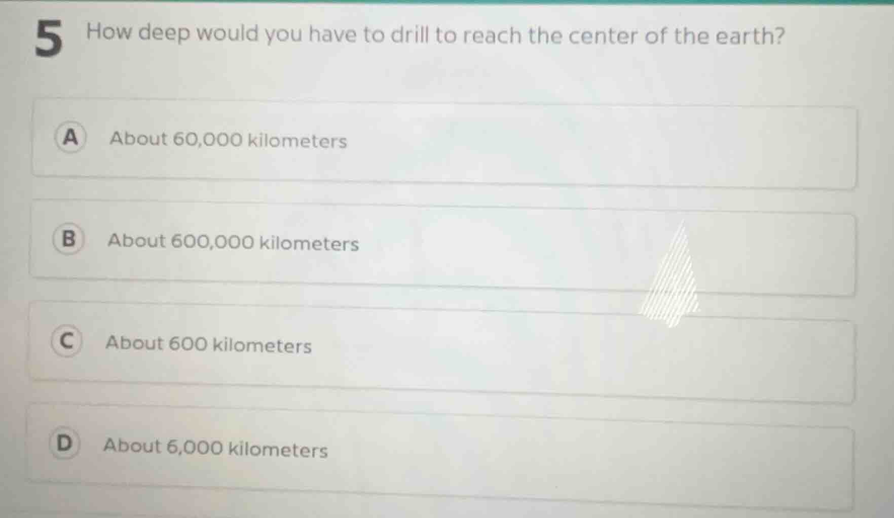 5 how deep would you have to drill to reach the center of the earth? a …