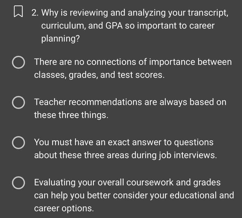 2. why is reviewing and analyzing your transcript, curriculum, and gpa …