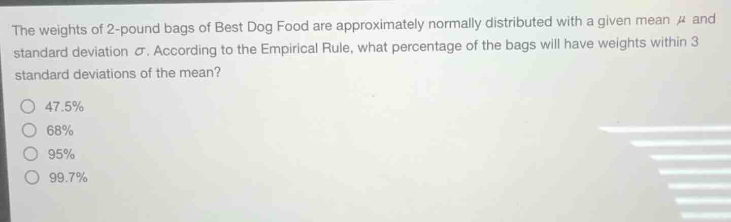 the weights of 2-pound bags of best dog food are approximately normally…