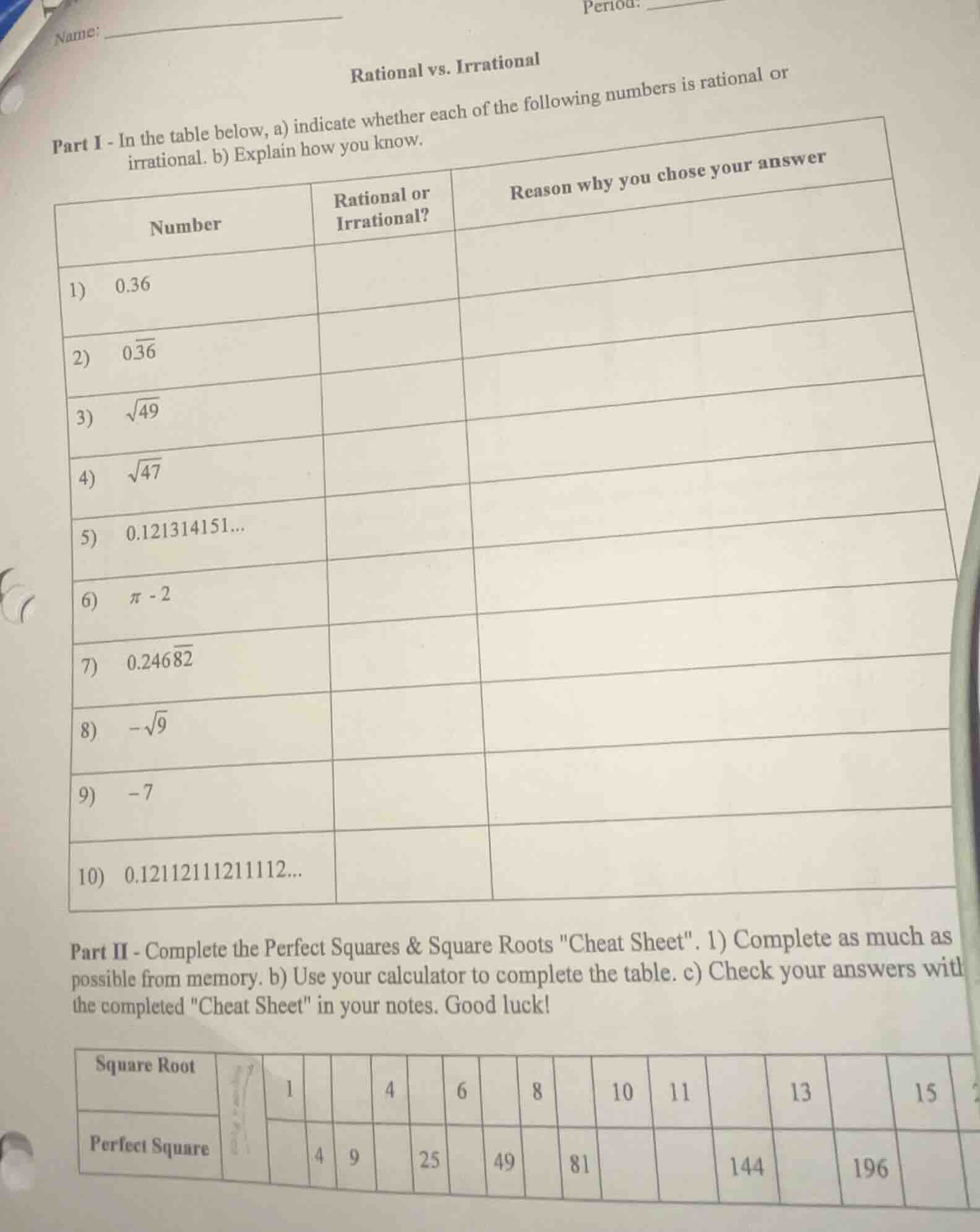 name: _______________period: _______________rational vs. irrationalpart…