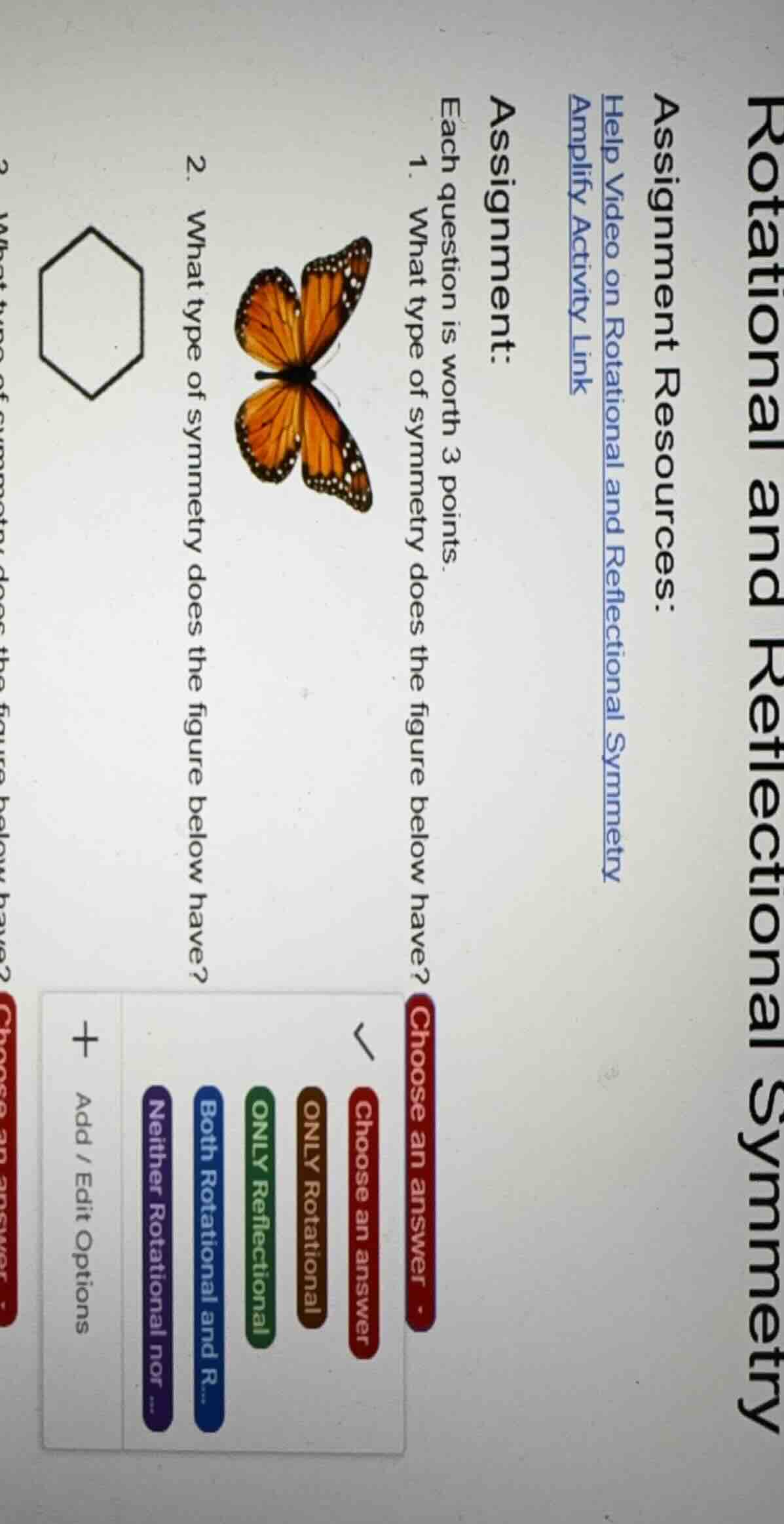 rotational and reflectional symmetry assignment resources: help video o…