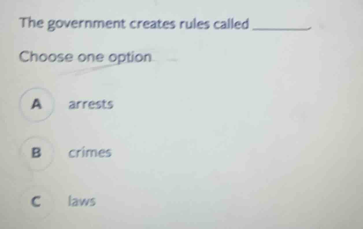 the government creates rules called ________ choose one option a arrest…