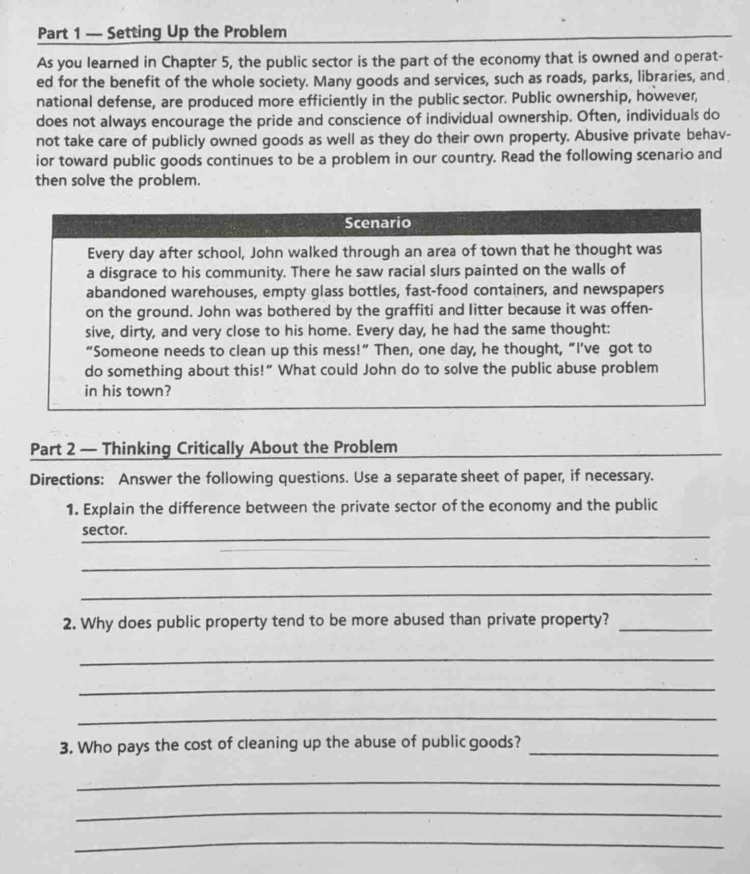 part 1 — setting up the problem as you learned in chapter 5, the public…