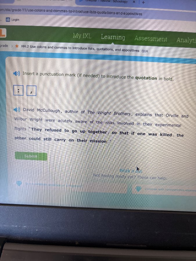 insert a punctuation mark (if needed) to introduce the quotation in bol…