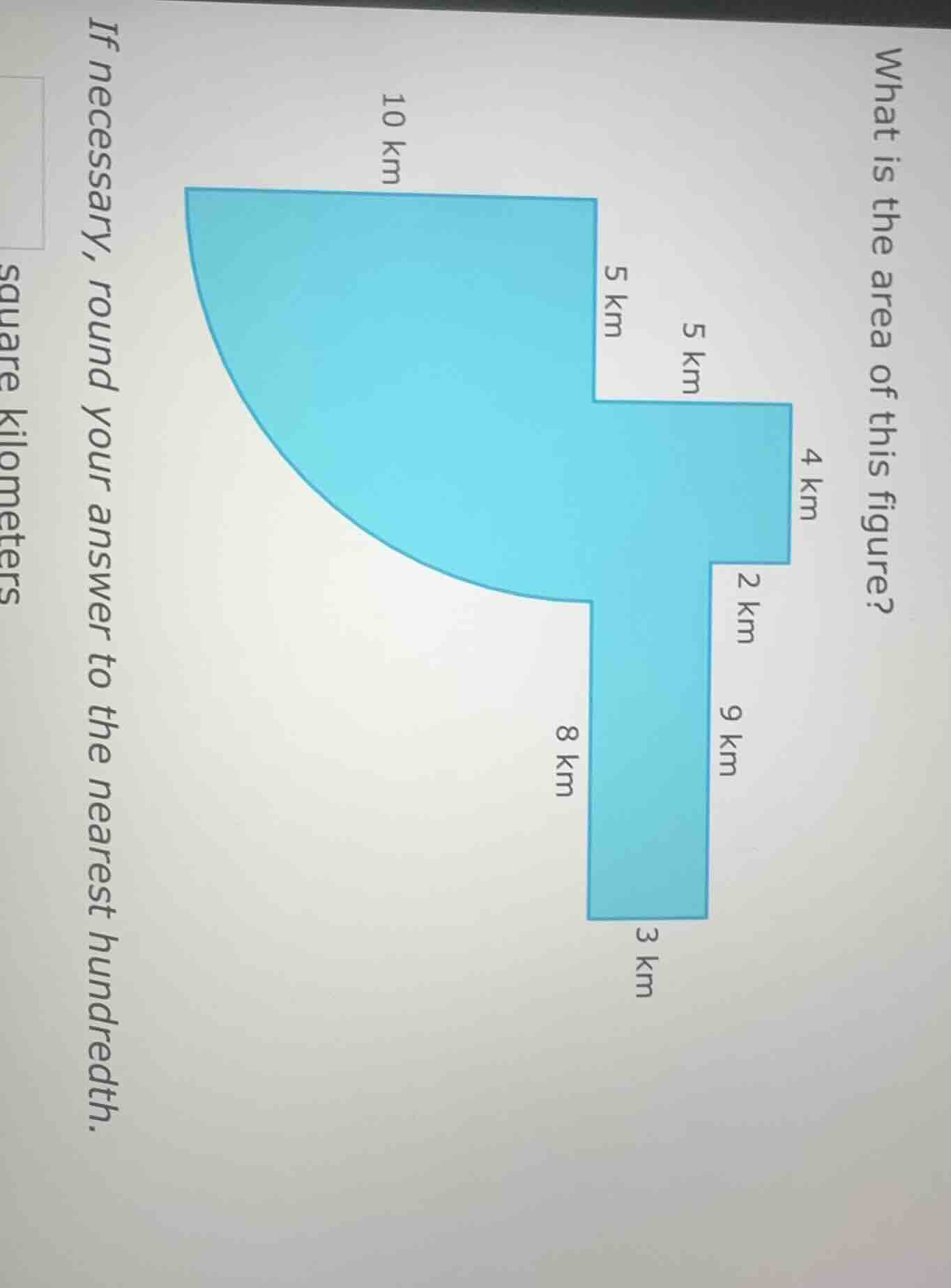 what is the area of this figure? if necessary, round your answer to the…