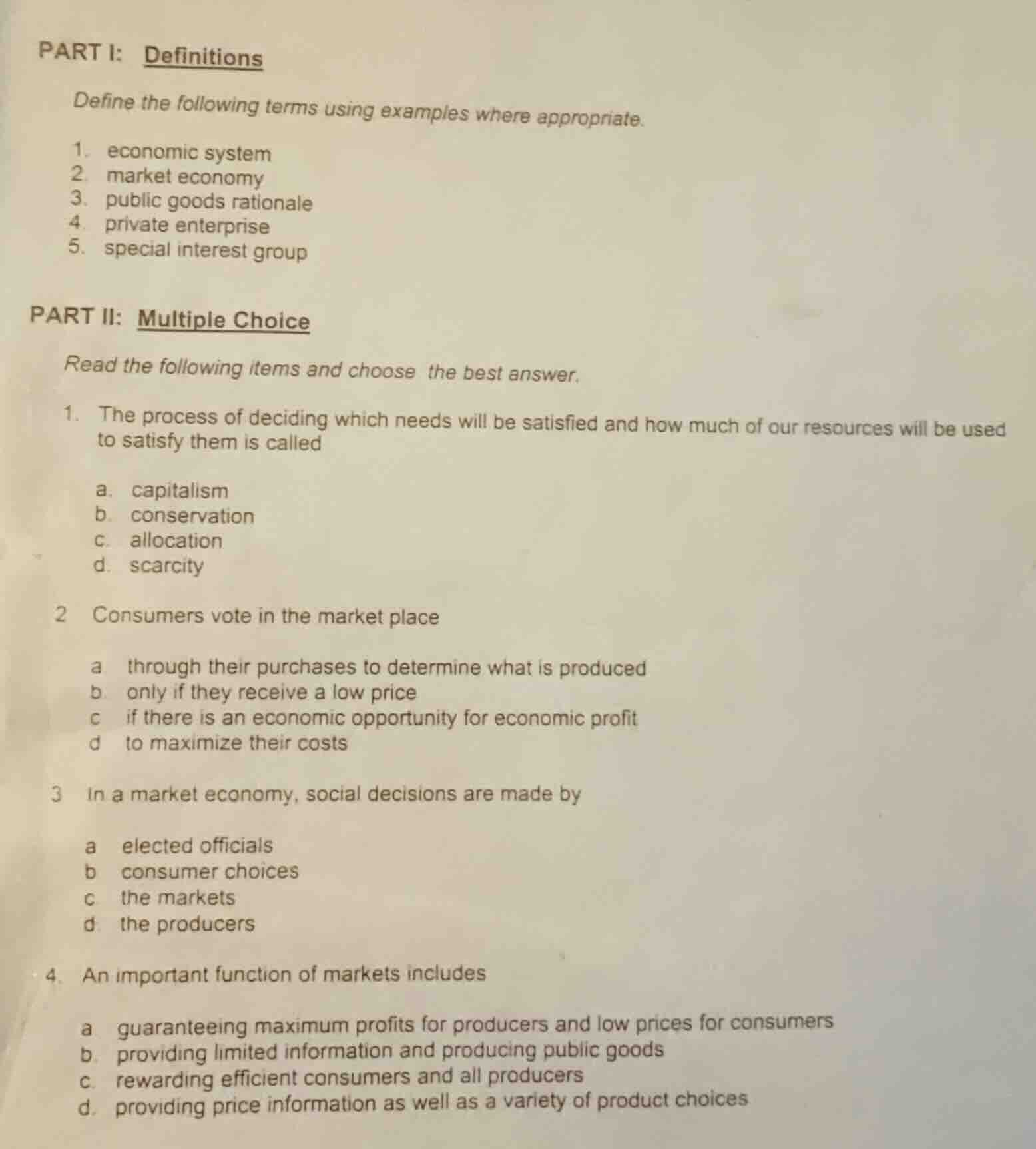 part i: definitions define the following terms using examples where app…