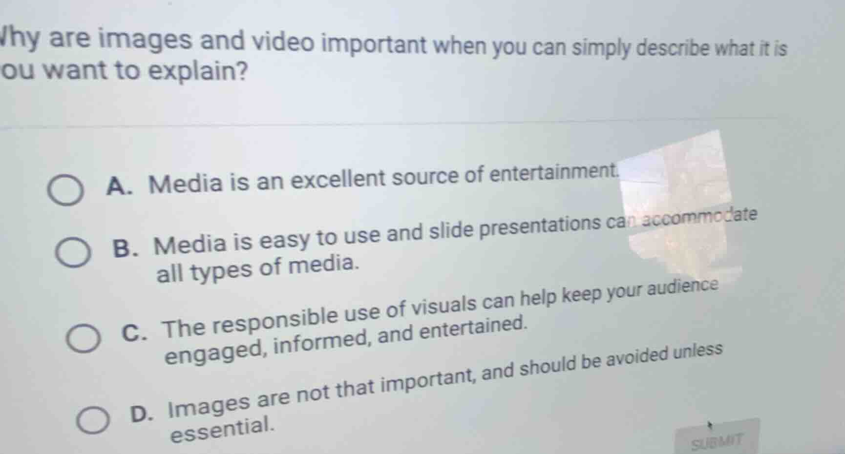 why are images and video important when you can simply describe what it…