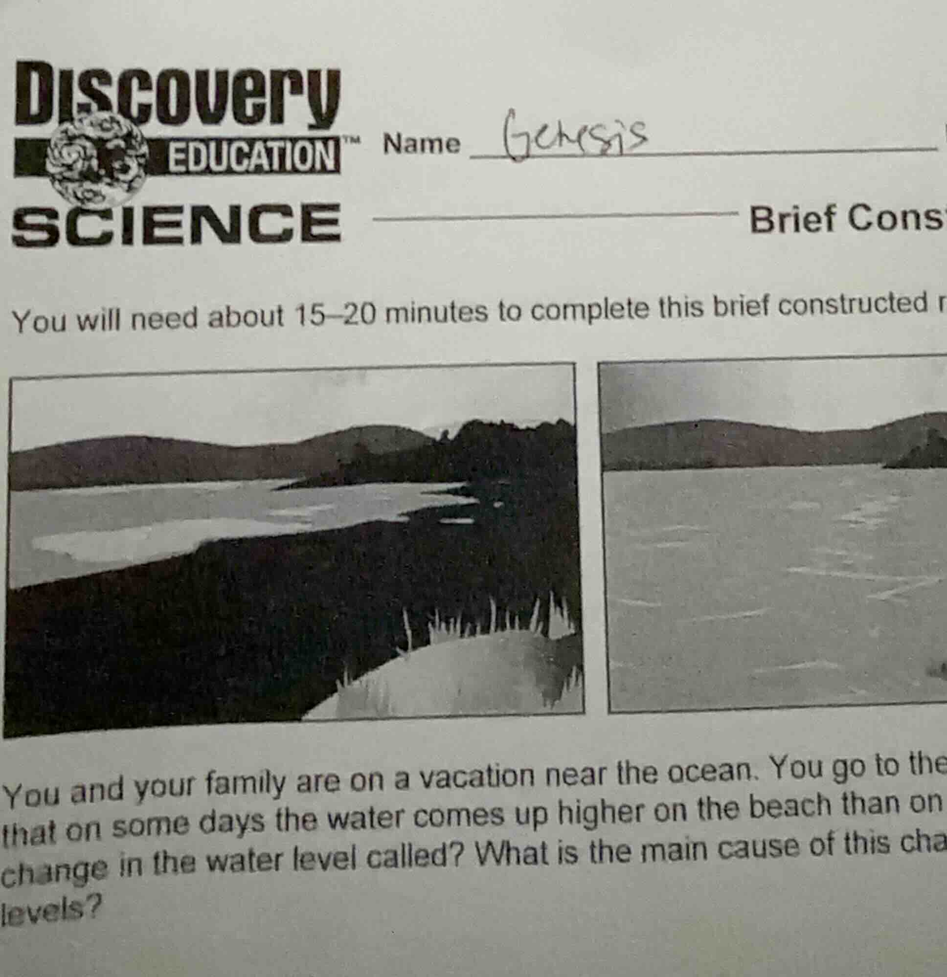 discovery education science name genesis brief const you will need abou…