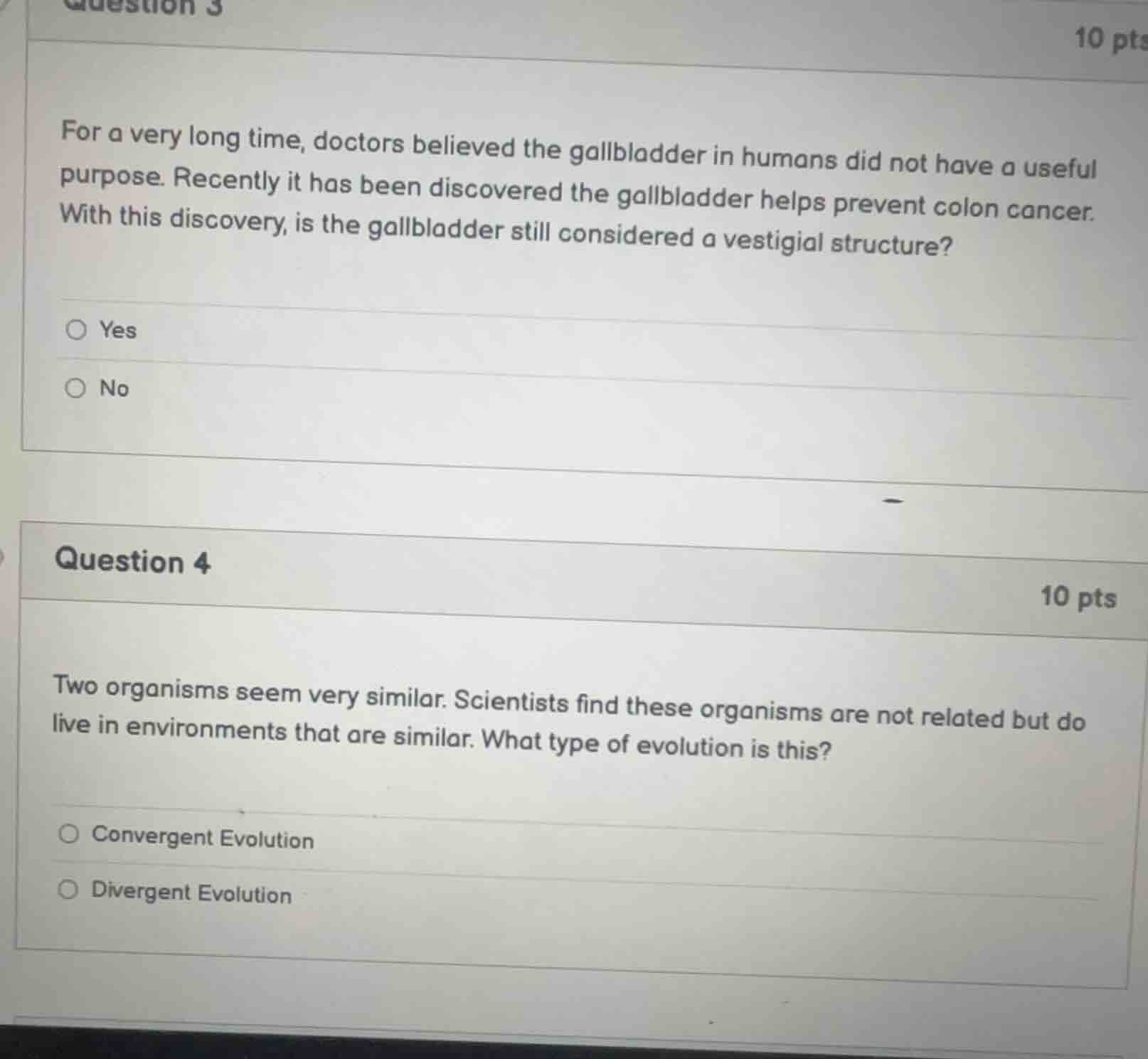 question 3 10 pts for a very long time, doctors believed the gallbladde…