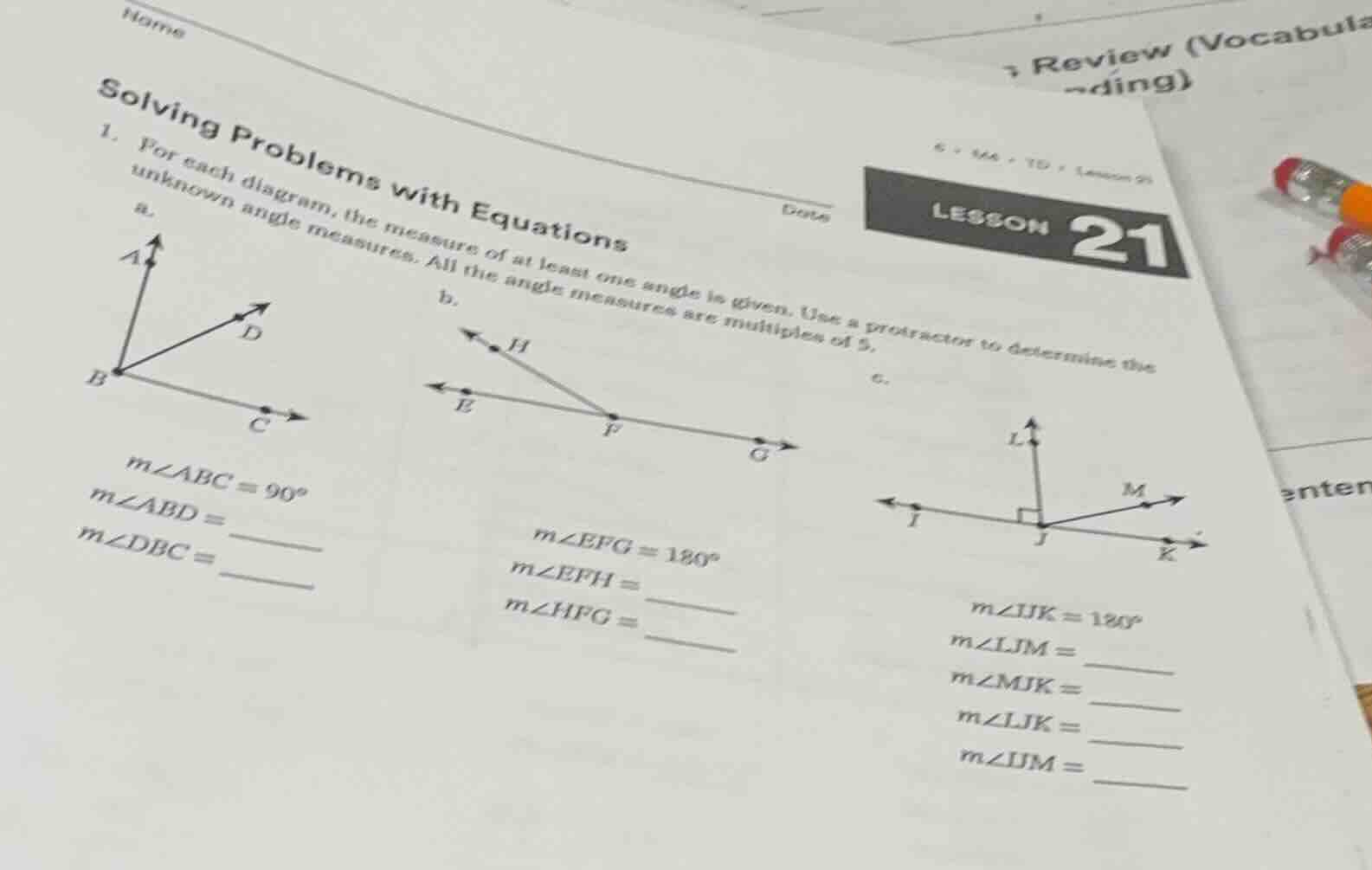 name date lesson 21 solving problems with equations 1. for each diagram…