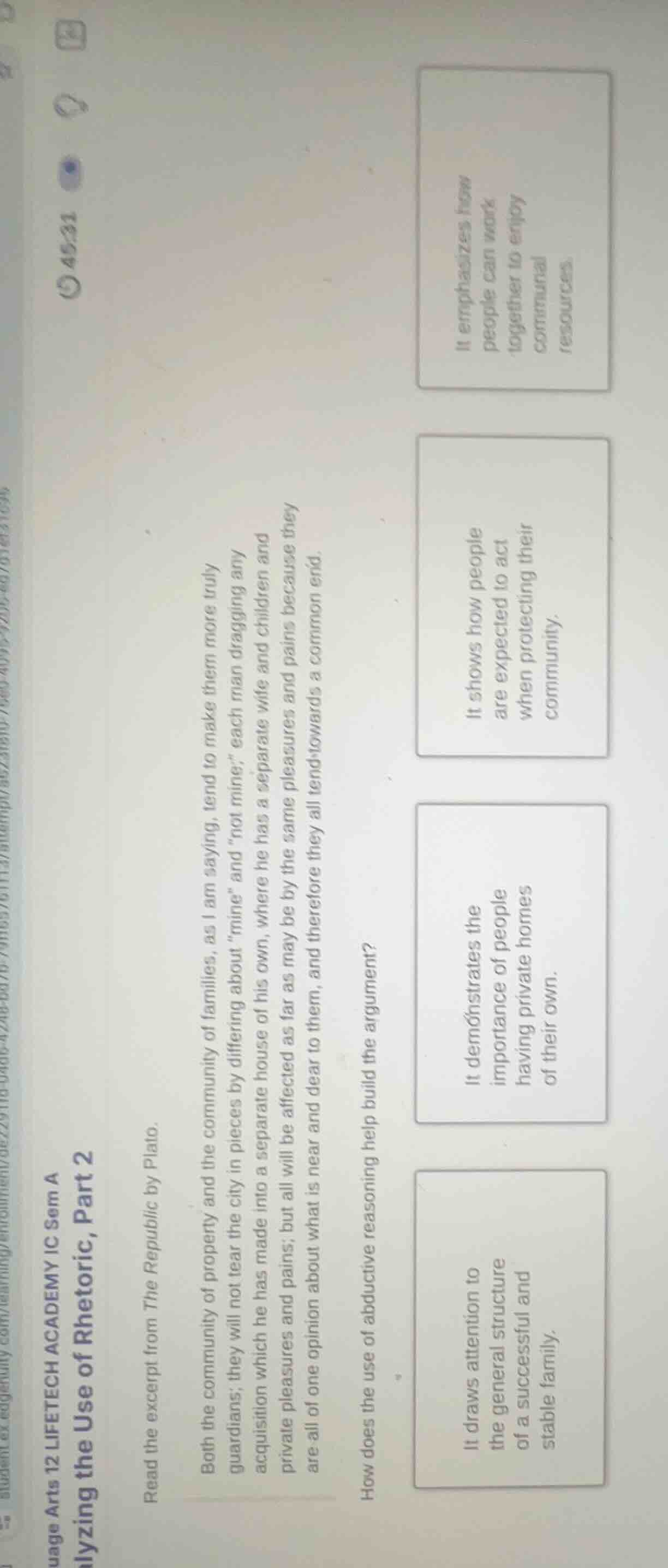 uage arts 12 lifetech academy ic sem aalyzing the use of rhetoric, part…