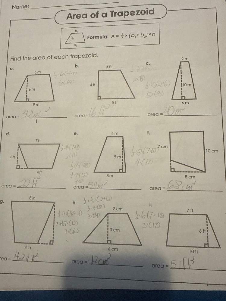 name:area of a trapezoidformula: $a = \\frac{1}{2} \\times (b_1 + b_2) …