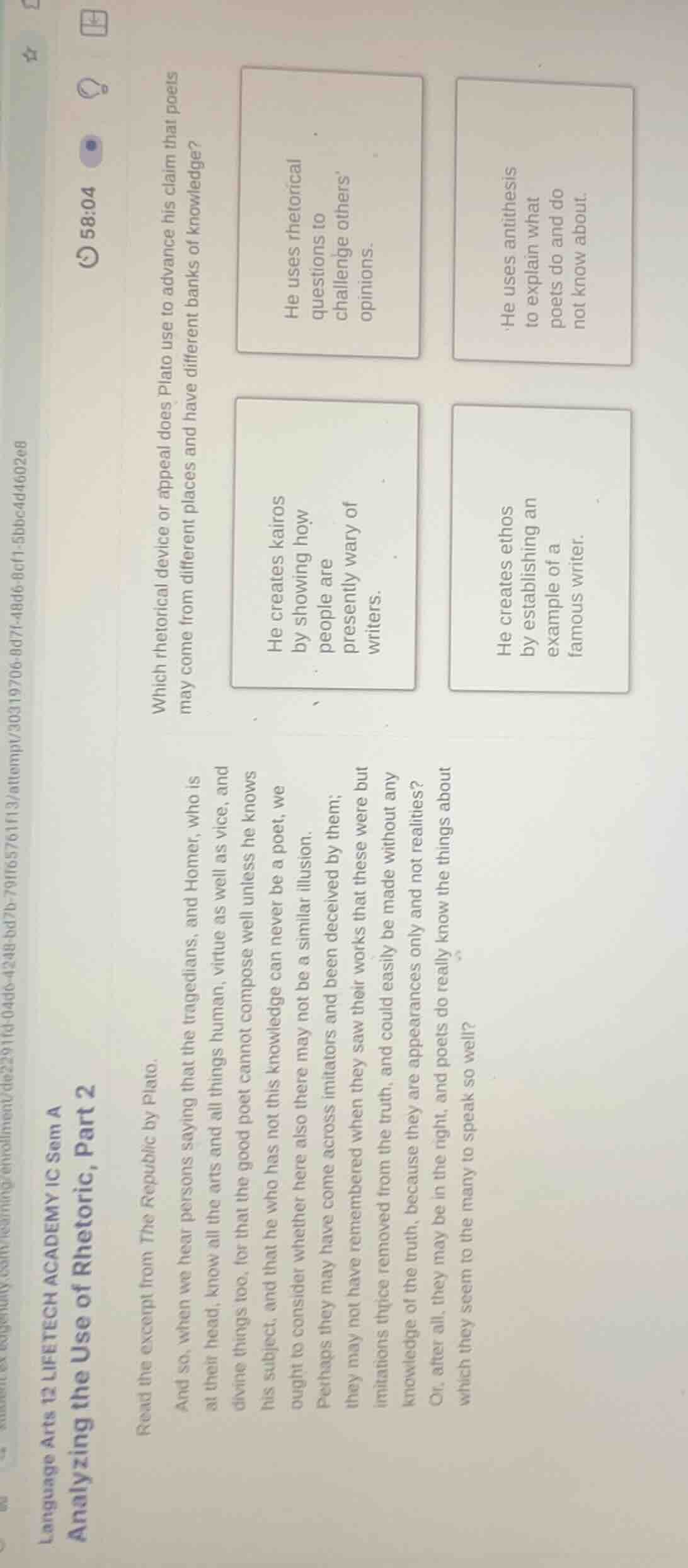 language arts 12 lifetech academy ic sem a analyzing the use of rhetori…