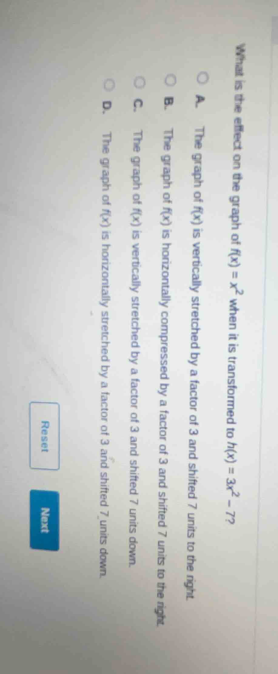 what is the effect on the graph of $f(x) = x^2$ when it is transformed …