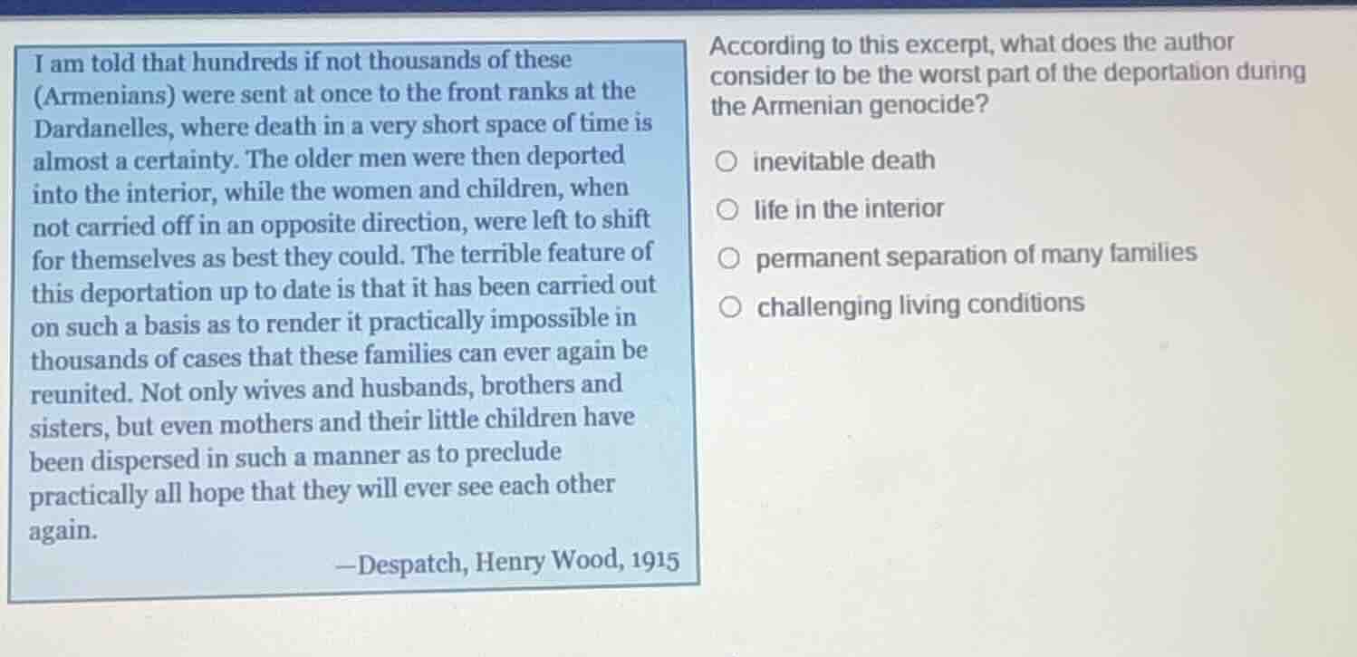 i am told that hundreds if not thousands of these (armenians) were sent…