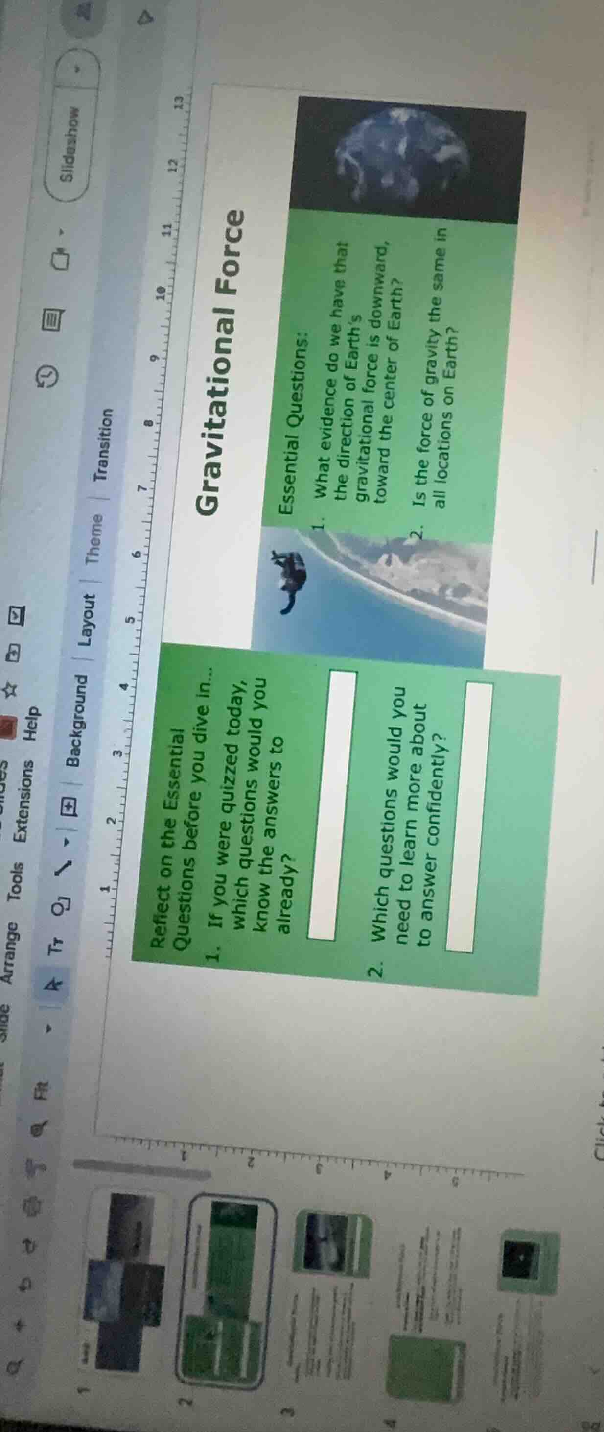 gravitational force essential questions: 1. what evidence do we have th…