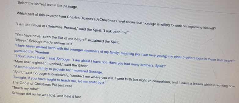 select the correct text in the passage. which part of this excerpt from…