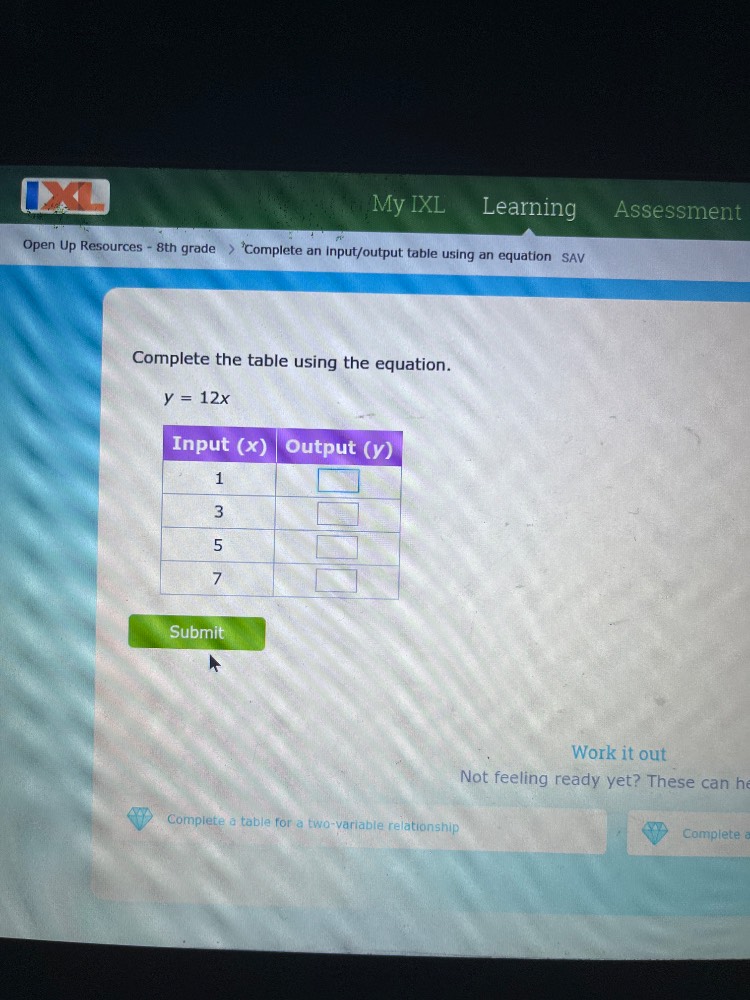 open up resources - 8th grade > complete an input/output table using an…