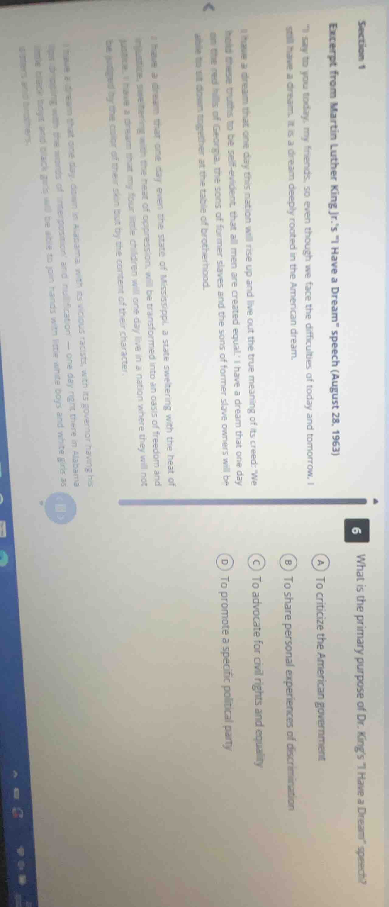 section 1excerpt from martin luther king jr.s \i have a dream\ speech (…