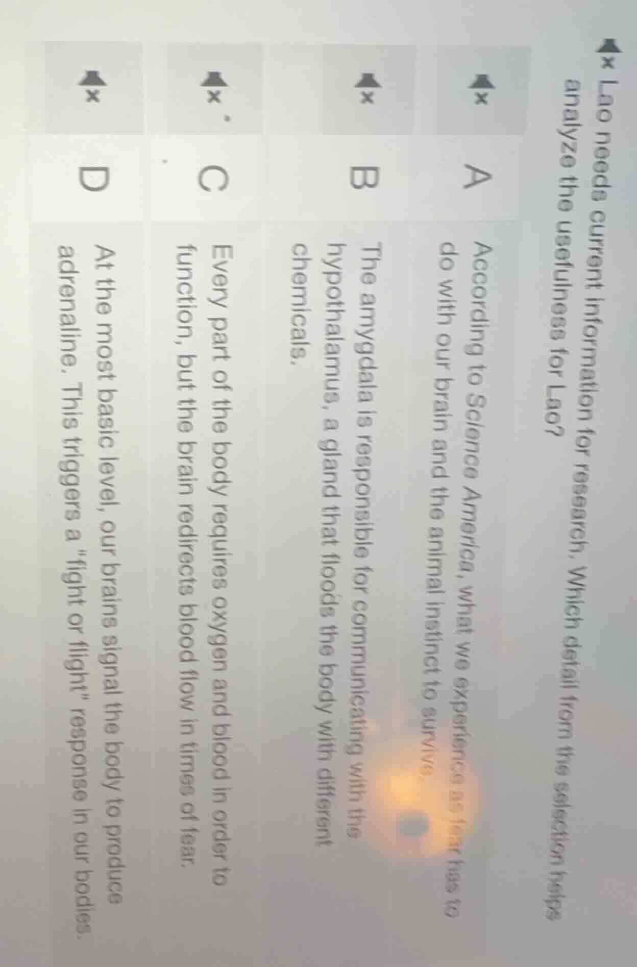 lao needs current information for research. which detail from the selec…