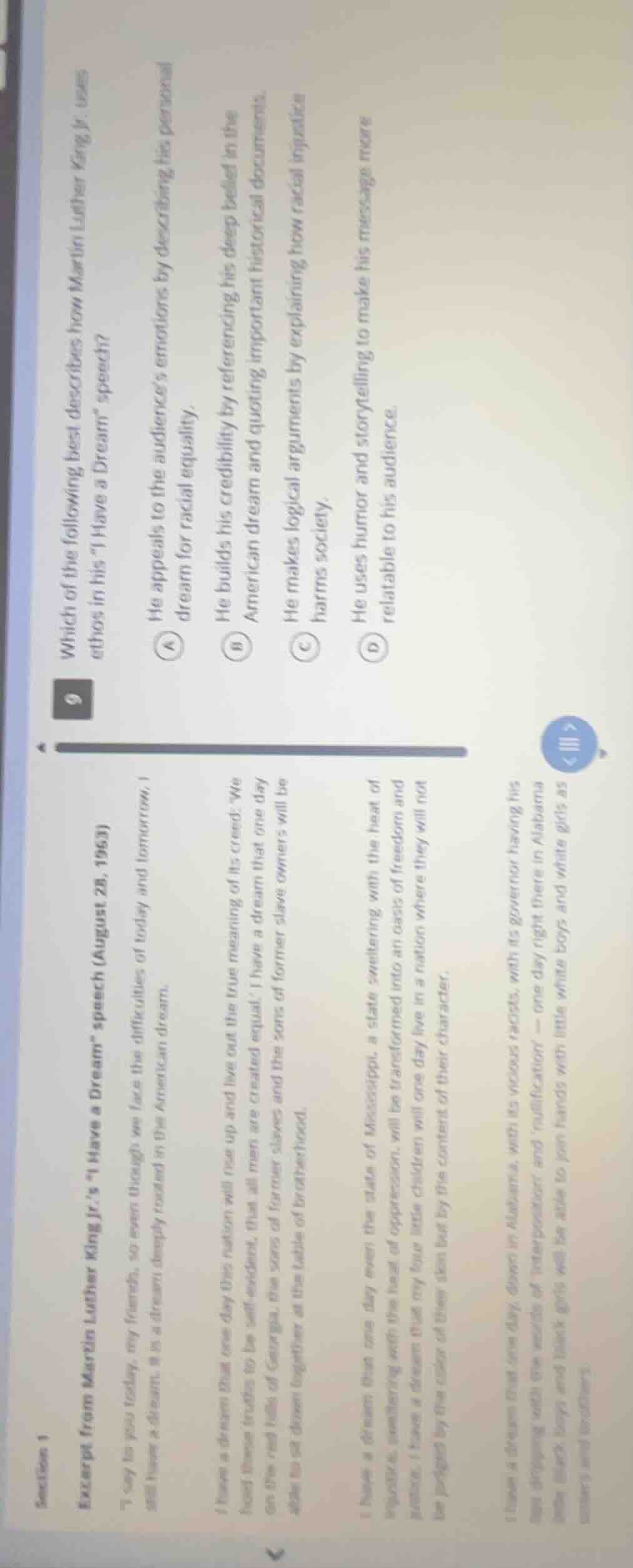 section 1excerpt from martin luther king jr.s \i have a dream\ speech (…