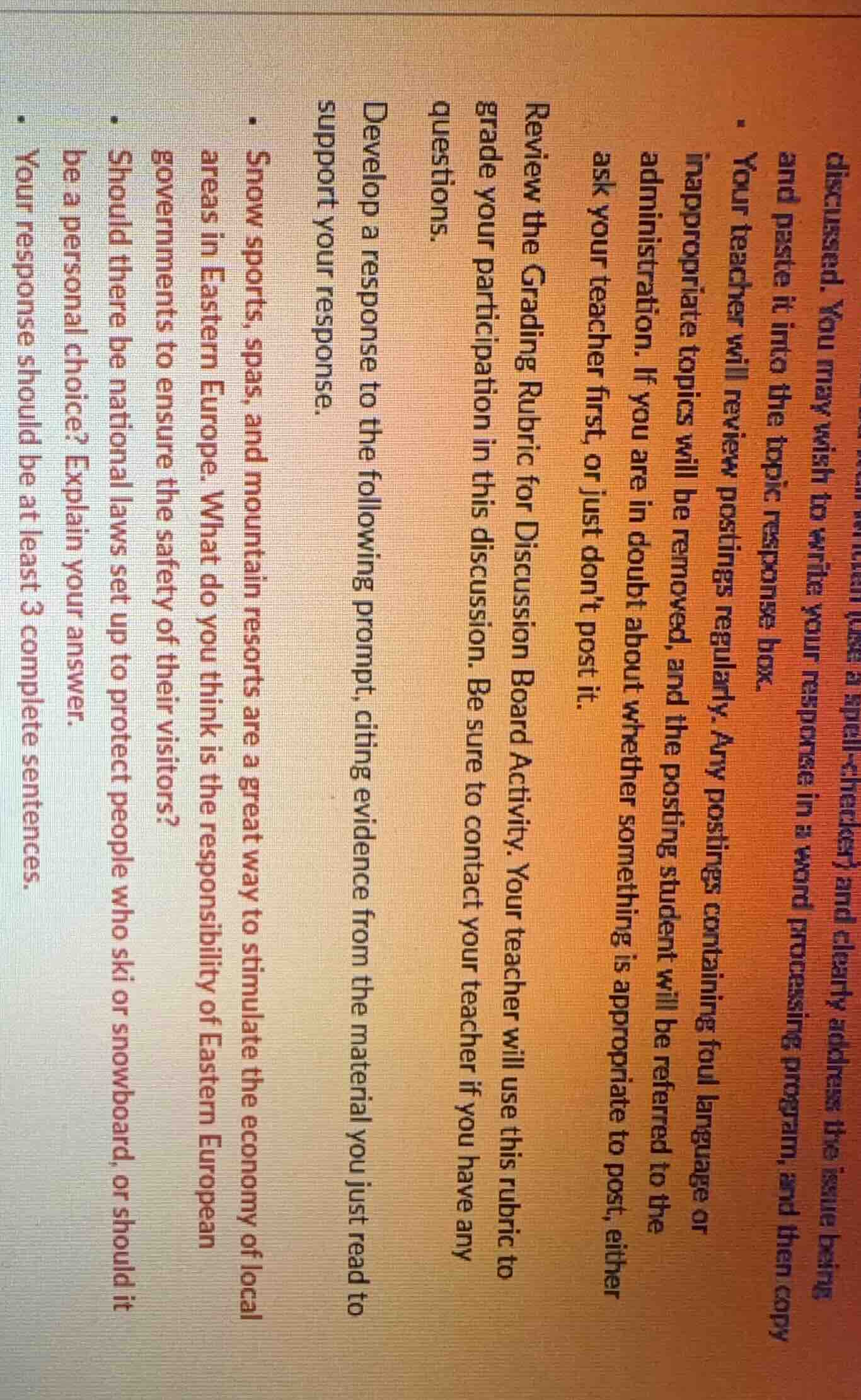 discussed. you may wish to write your response in a word processing pro…