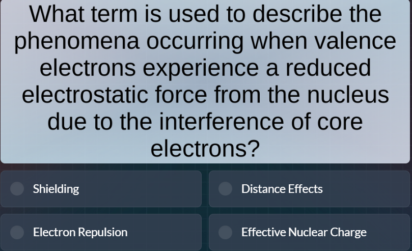 what term is used to describe the phenomena occurring when valence elec…