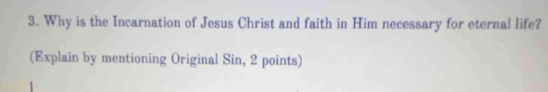 3. why is the incarnation of jesus christ and faith in him necessary fo…