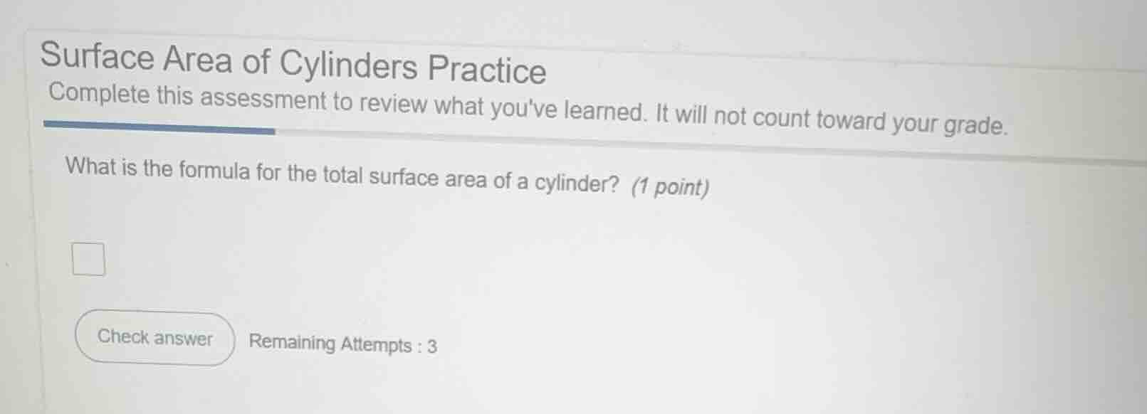surface area of cylinders practice complete this assessment to review w…